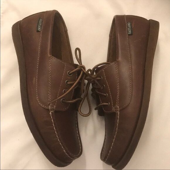 EASTLAND BROWN LEATHER DOCK SHOES.  NEW. - Picture 2 of 7